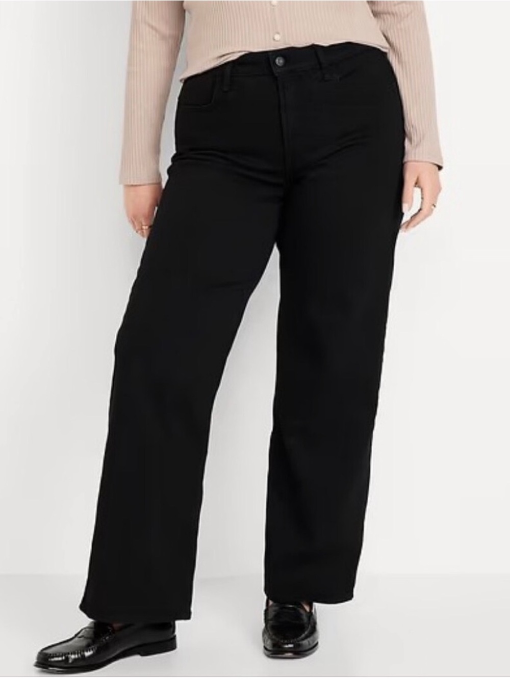 Old Navy Black Wide-Leg High-Rise Jeans